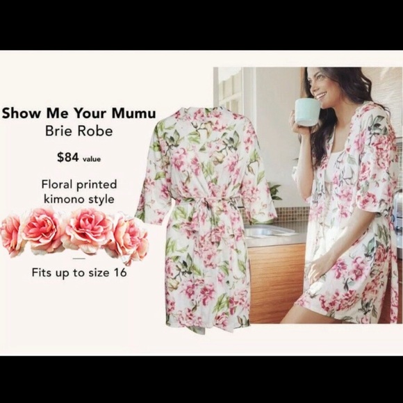Show Me Your Mumu Floral Brie Robe Kimono Style Pink White OS - Picture 16 of 16
